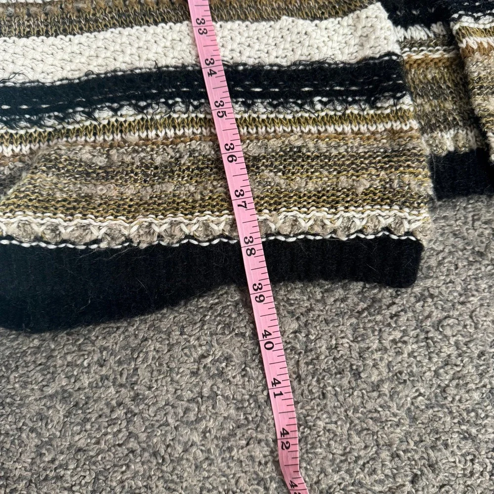 Forever‎ 21 Striped Hooded Open Front Long Cardigan Sweater Women Small